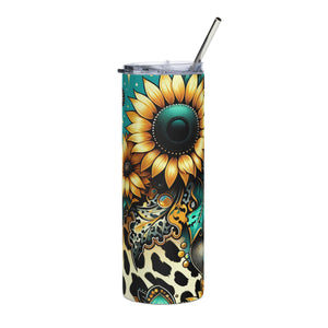 Sunflowers & Teal Tumbler