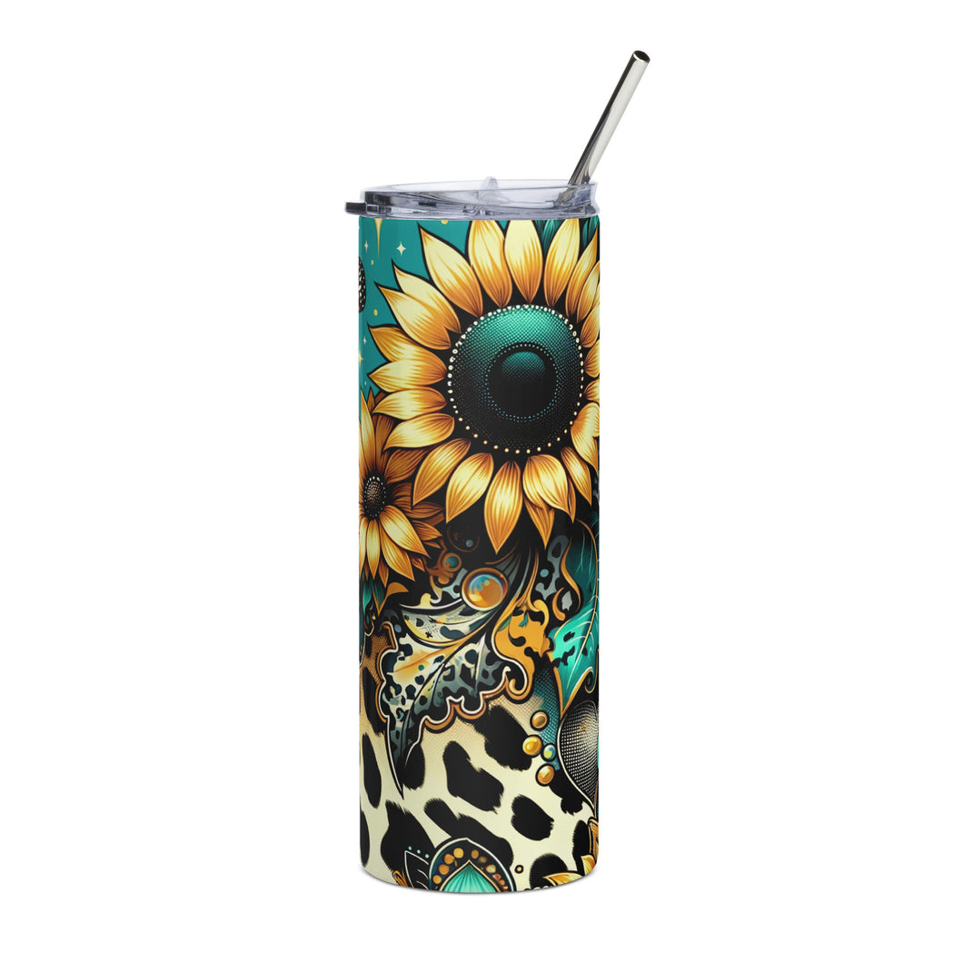 Sunflowers & Teal Tumbler