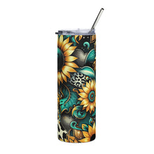 Load image into Gallery viewer, Sunflowers &amp; Teal Tumbler
